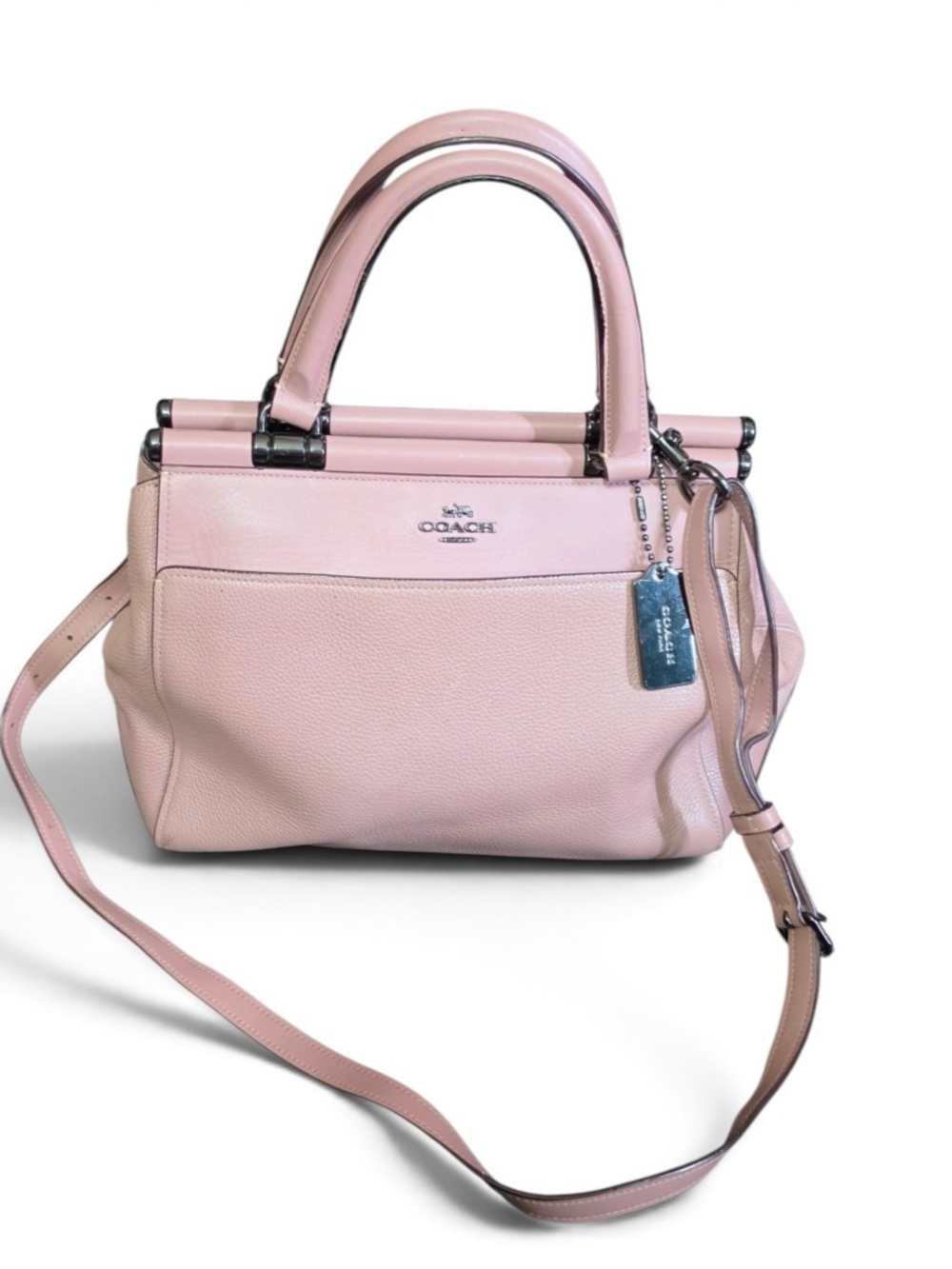 COACH Dusty Rose Pink Mauve GRACE Soft Pebbled Leather Satchel Handbag # 21343